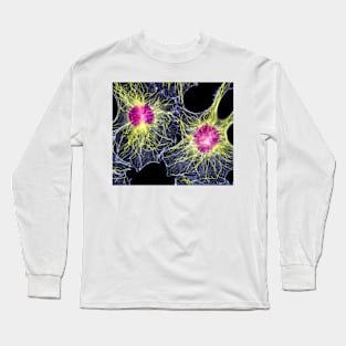 Fibroblast cells showing cytoskeleton (P780/0110) Long Sleeve T-Shirt